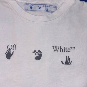OFF WHITE BLUE MARKER WHITE TEE MEN’S SIZE SMALL S S20021J6008500 ITALY